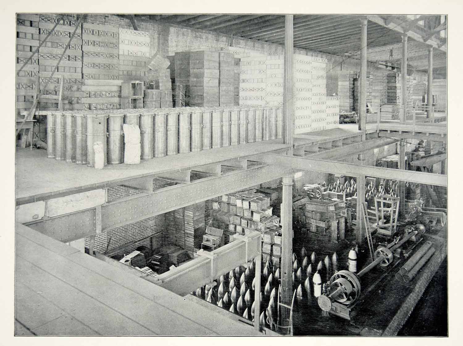 1898 Print Spanish American War United States Weapon Storage Arsenal Image SAW1