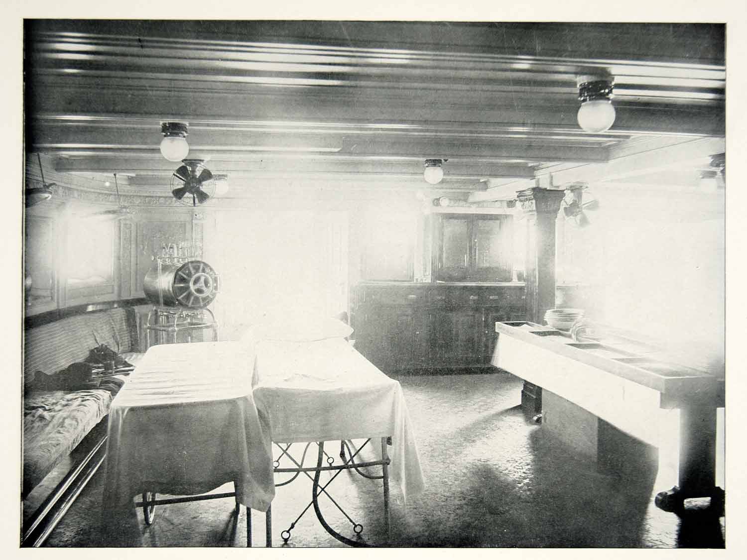 1898 Print Spanish American War Solace Hospital Ship Operating Room Cuba SAW1
