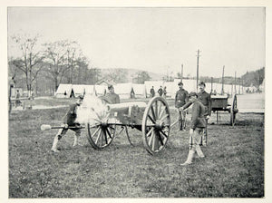 1898 Print Spanish American War United States Field Gun Firing Salute Camp SAW1
