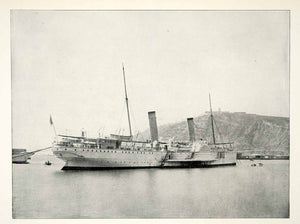 1898 Print Spanish Dispatch Boat General Valdes Barcelona Historical Image SAW1
