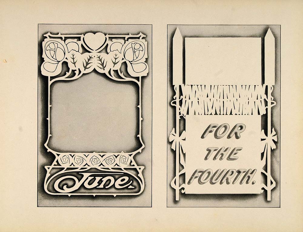 1910 Print Design Template Fourth of July Art Nouveau - ORIGINAL SB1