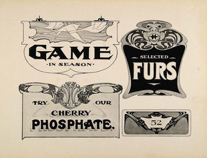 1910 Print Advertising Designs Art Nouveau Geese Bird - ORIGINAL SB1