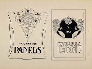 1910 B/W Print Book Cover Designs Art Nouveau Flowers - ORIGINAL SB1