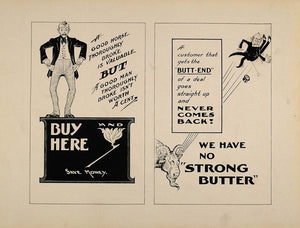 1910 Print Design Humorous Ad Signs Man Goat UNUSUAL - ORIGINAL SB1