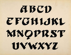 1910 Print Design Art Alphabet Upper Case Template Letters Type Font SB1