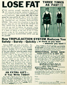 1932 Ad Weight Loss Modern Institute 381 Fourth Avenue New York Treatment SBM1