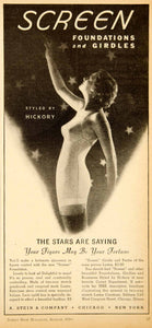 1936 Ad Screen A Stein Girdle Hickory Bra Foundation Lastex Corset SBM1