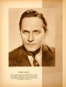 1932 Rotogravure Fredric March Jeckyll Hyde Portrait Hollywood Actor SBM1