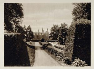 1924 Box Hedges Frederiksborg Castle Gardens Denmark - ORIGINAL PHOTOGRAVURE SC1