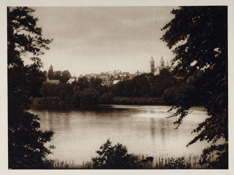 1924 Viborg Denmark Danmark Danish Town Photogravure - ORIGINAL PHOTOGRAVURE SC1