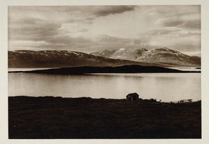 1924 Abisko Tornetrask Lake Mountain Lapland Sweden - ORIGINAL PHOTOGRAVURE SC1