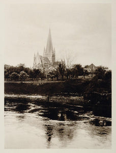 1924 Nidaros Cathedral Domkirke Gothic Trondheim Norway - ORIGINAL SC1