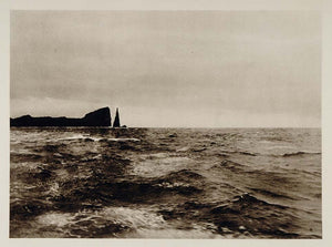 1924 Cape Bull Kap Cap Bjornoen Norway (?) Photogravure - ORIGINAL SC1