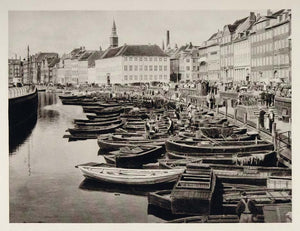 1930 Boats Fish Market Gammel Strand Copenhagen Denmark - ORIGINAL SC2