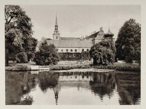 1930 Brahetrolleborg Castle Funen Fyn Island Denmark - ORIGINAL PHOTOGRAVURE SC2