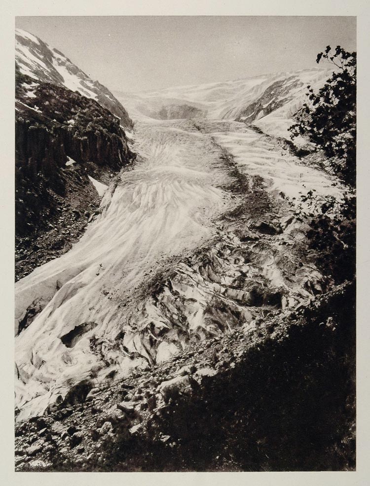 1930 Buar Glacier Buarbrae Hardanger Norway Norge - ORIGINAL PHOTOGRAVURE SC2