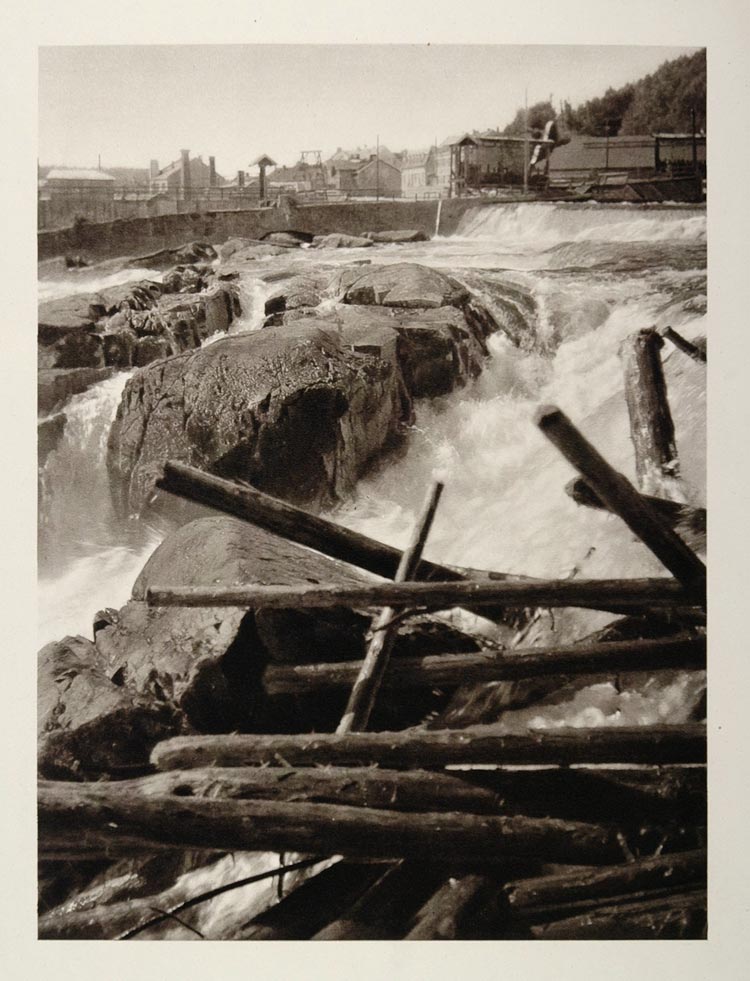 1930 Hydroelectric Plant Honefoss Begna River Norway - ORIGINAL PHOTOGRAVURE SC2