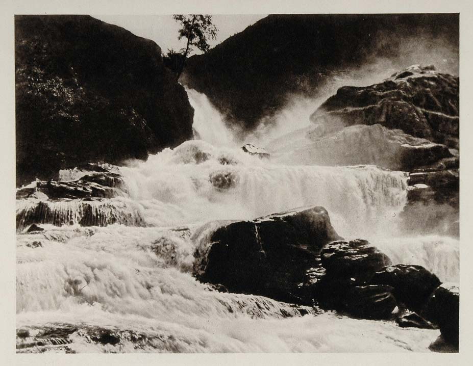 1930 Norwegian Waterfall Falls Merok Geiranger Norway - ORIGINAL SC2