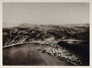 1930 Aerial View Hammerfest Norway Photogravure NICE - ORIGINAL PHOTOGRAVURE SC2 - Period Paper
