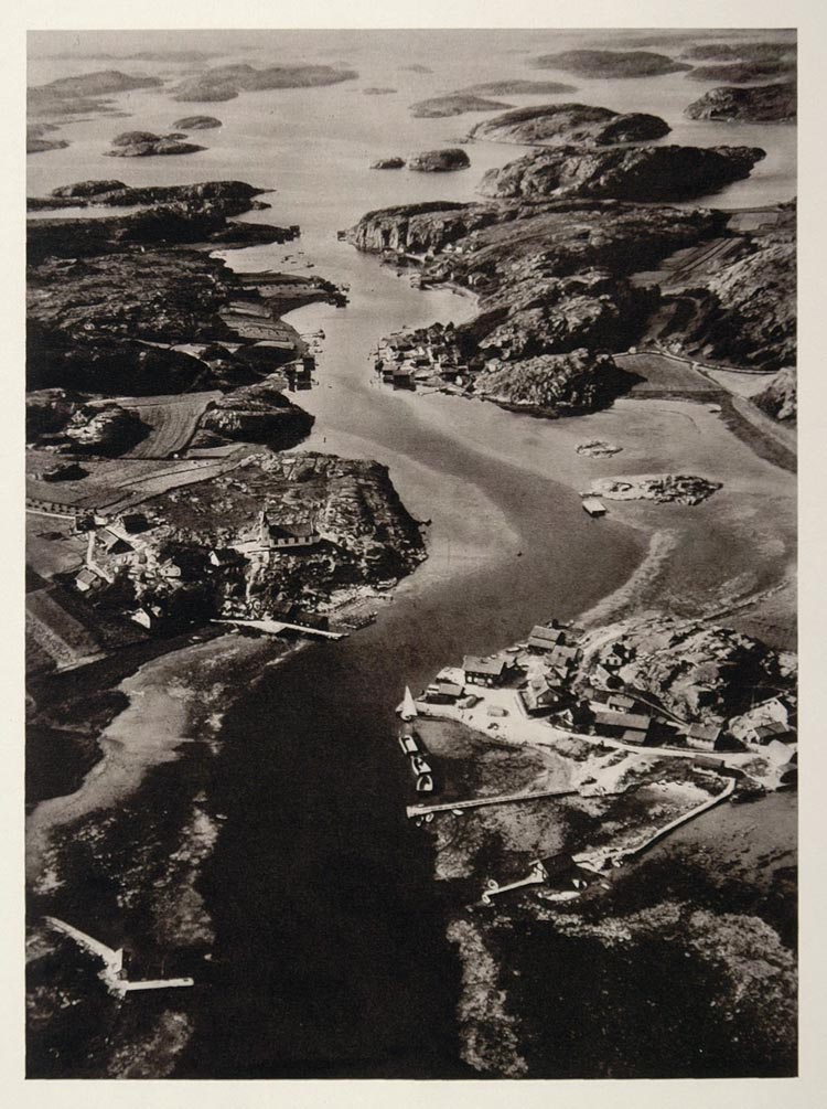 1930 Aerial View Hamburgsund Bohuslan Skerries Sweden - ORIGINAL SC2