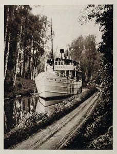 1930 Boat Astrea Gota Canal Kanal Sweden Photogravure - ORIGINAL SC2