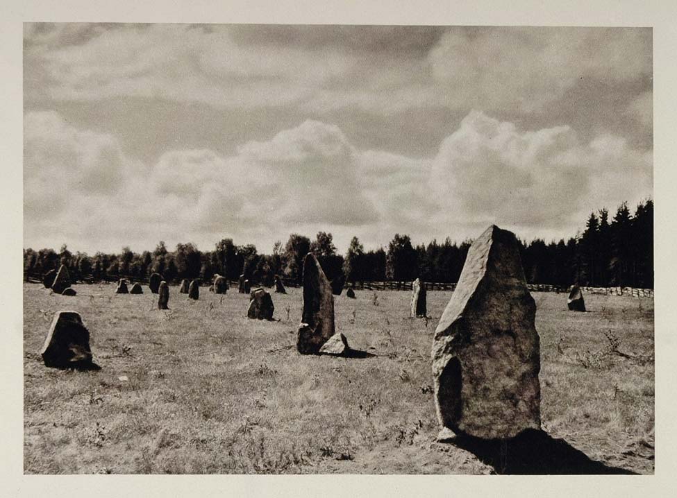 1930 Ryningsholm Burial Stones Eksjo Smaland Sweden - ORIGINAL PHOTOGRAVURE SC2