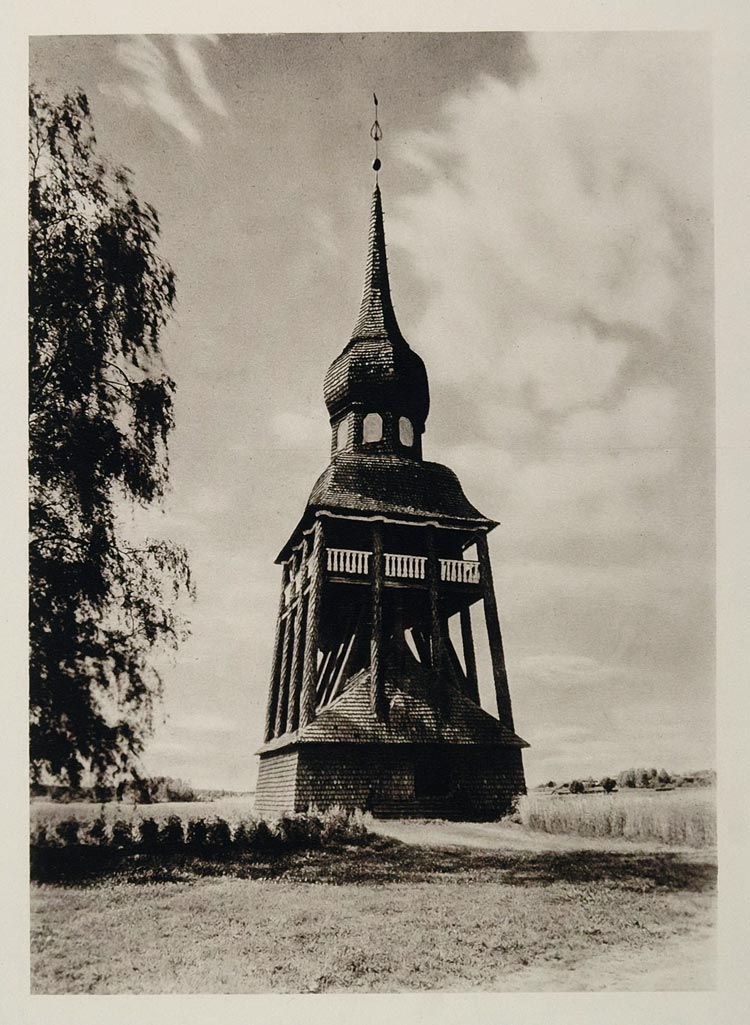 1930 Belfry Bell Klockstapel Delsbo Sweden Architecture - ORIGINAL SC2