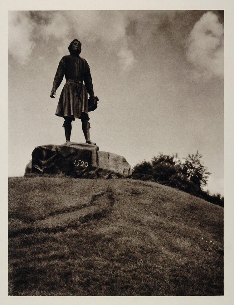 1930 Statue King Gustav Vasa Mora Dalarne Sweden Print - ORIGINAL SC2