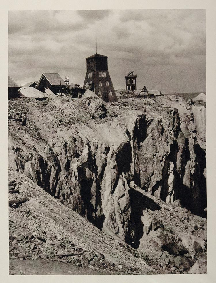 1930 Copper Mine Pit Mining Falun Sweden Photogravure - ORIGINAL SC2 - Period Paper
