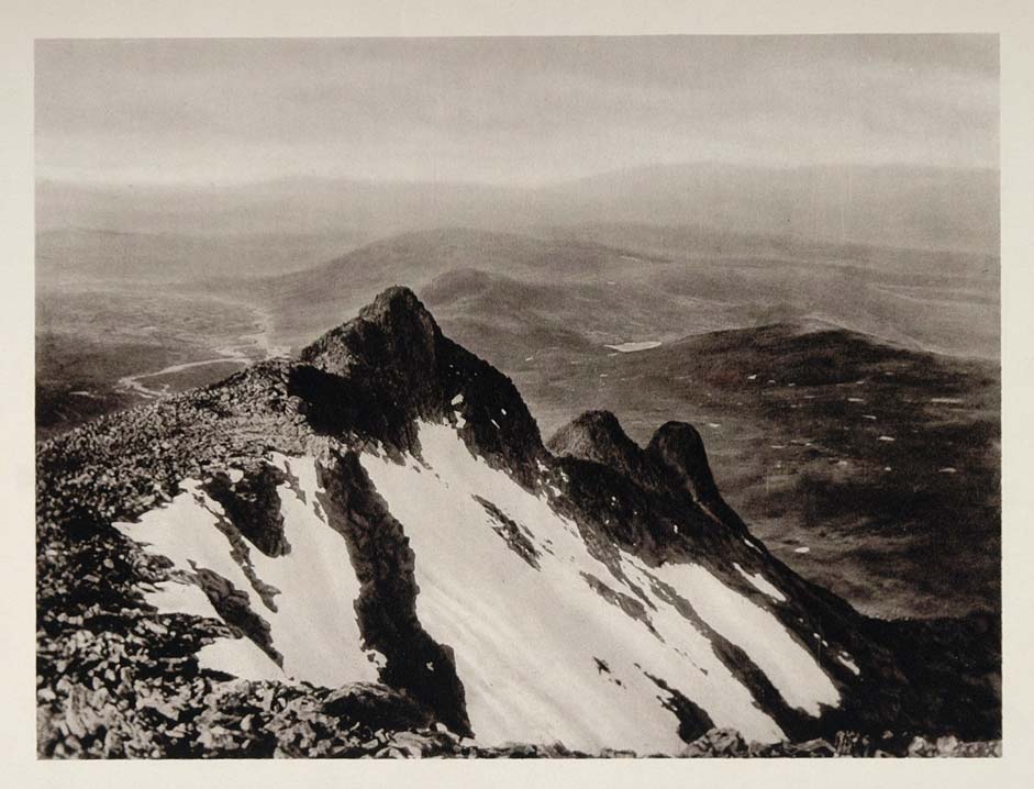 1930 Landscape View Sylarna Mountain Jamtland Sweden - ORIGINAL PHOTOGRAVURE SC2