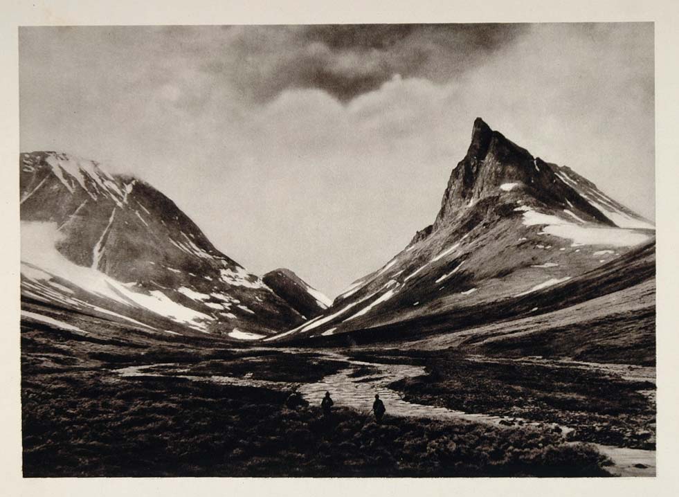 1930 Mount Nallo Kebnekaise Mountain Peak Range Sweden - ORIGINAL SC2