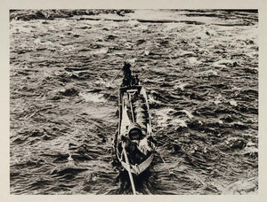 1930 Tar Boat Oulu River Ulea Rapids Finland Suomi - ORIGINAL PHOTOGRAVURE SC2