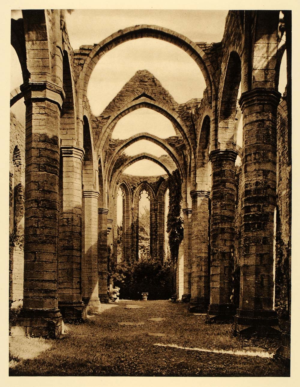 1932 Visby Gotland Sweden Katarina Cathedral Ruins - ORIGINAL PHOTOGRAVURE SC3