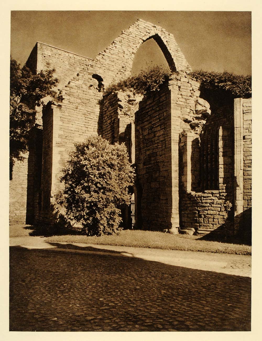 1932 Visby Gotland Sweden Drotten Church Kyrkoruin - ORIGINAL PHOTOGRAVURE SC3