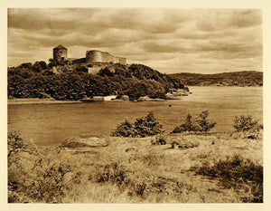 1932 Bohus Old Castle Ruin Fastning Sweden Fortress - ORIGINAL PHOTOGRAVURE SC3