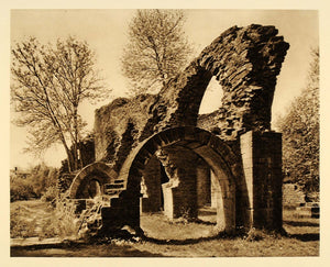 1932 Monastery Ruin Alvastra Klosterruin Sweden Monks - ORIGINAL SC3