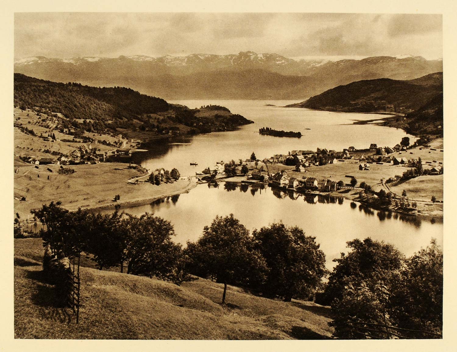 1932 Norheimsund Hardangerfjord Kvam Norway Landscape - ORIGINAL SC3