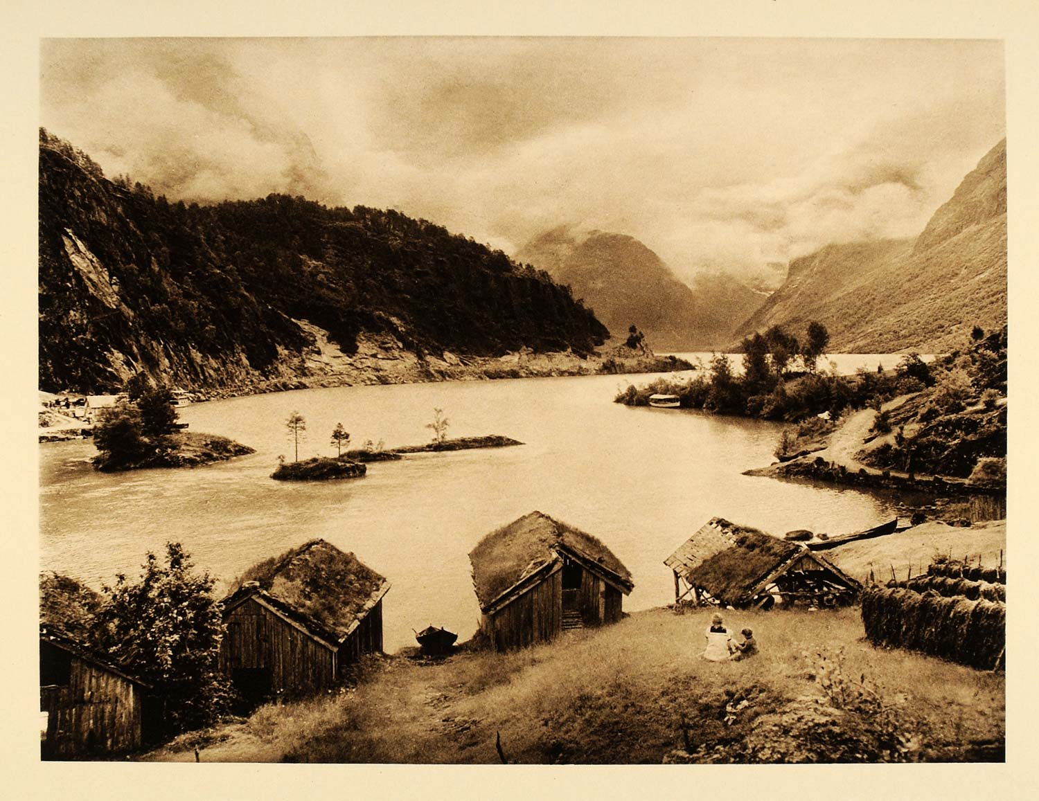 1932 Loenvatn Norway Lovatnet Stryn Sogn Og Fjordane - ORIGINAL PHOTOGRAVURE SC3