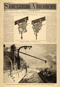 1897 Cover Scientific Warship Massachusetts Coal At Sea - ORIGINAL SCA1