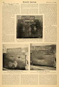 1899 Article Scientific Armor Russian Ship Plate Parts - ORIGINAL SCA1