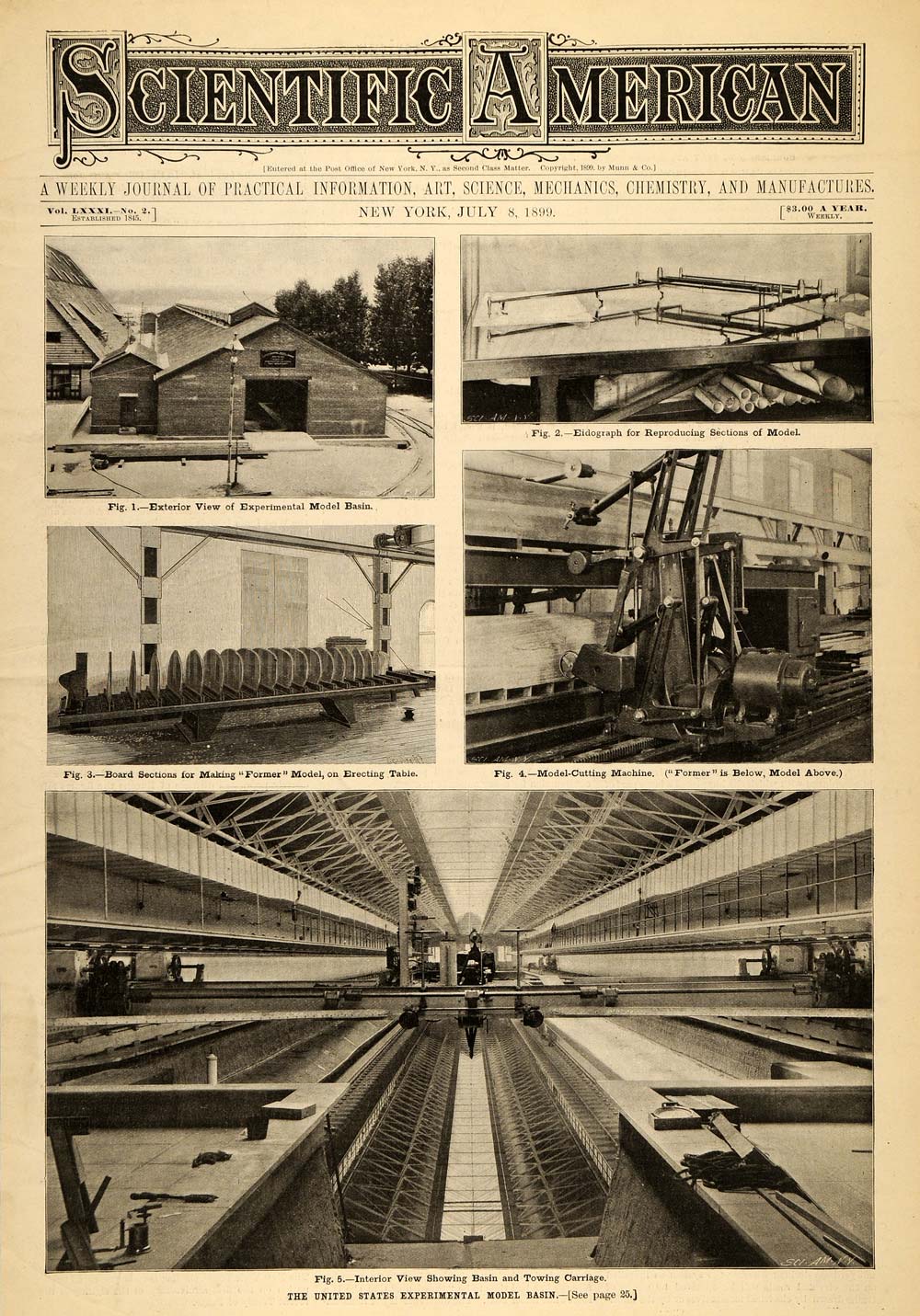 1899 Cover Scientific Machines Experimental Model Basin - ORIGINAL SCA1