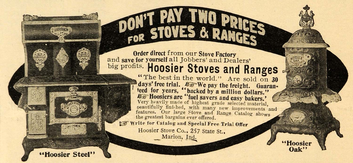 1907 Ad Hoosier Stove Co. Steel Oak Kitchen Appliances - ORIGINAL SCA2