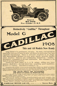1907 Ad Cadillac Motor Car Co. 1098 Automobile Model G - ORIGINAL SCA2