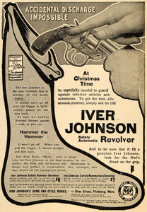 1907 Ad Iver Johnson's Arms Cycle Works Defense Revolver Gun Safety SCA2