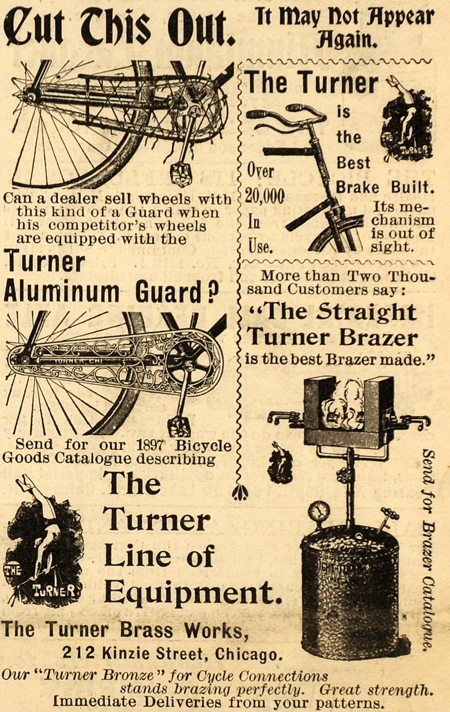 1897 Ad Turner Brass Works Aluminum Guard Equipment - ORIGINAL ADVERTISING SCA2