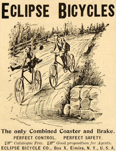 1898 Ad Eclipse Bicycle Steel Bearings Transportation - ORIGINAL SCA2
