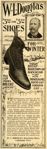 1898 Ad W L Douglas Winter Shoes Footwear Brockton - ORIGINAL ADVERTISING SCA2