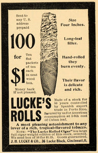 jl tobacco Shop Tobacco and Chewing Gum 1940s and 1950s 1899 Ad J L Lucke