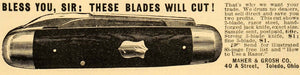1897 Ad Maher & Grosh Co. Razor Steel 3-Blade Knife OH - ORIGINAL SCA2