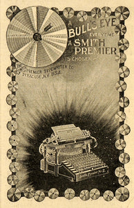 1899 Ad Smith Premier Typewriter Co. Bullseye Syracuse - ORIGINAL SCA2